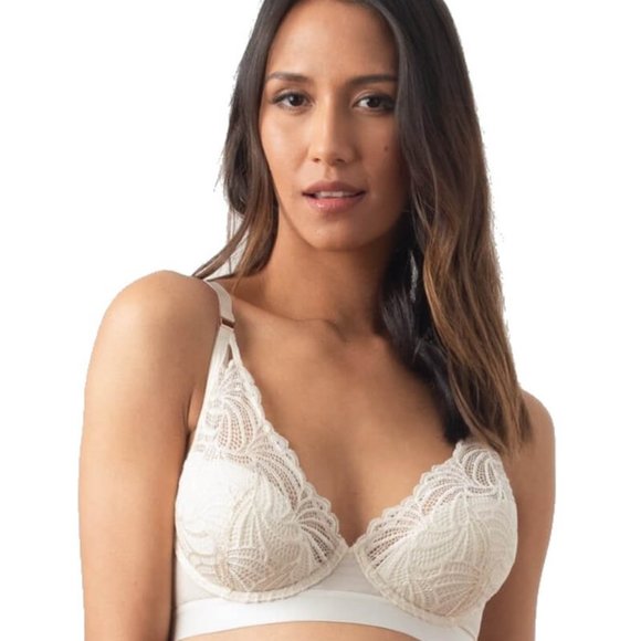Project Me hotmilk Warrior Plunge Ivory White Lace Contour Nursing Bra Size 32D - Picture 2 of 6